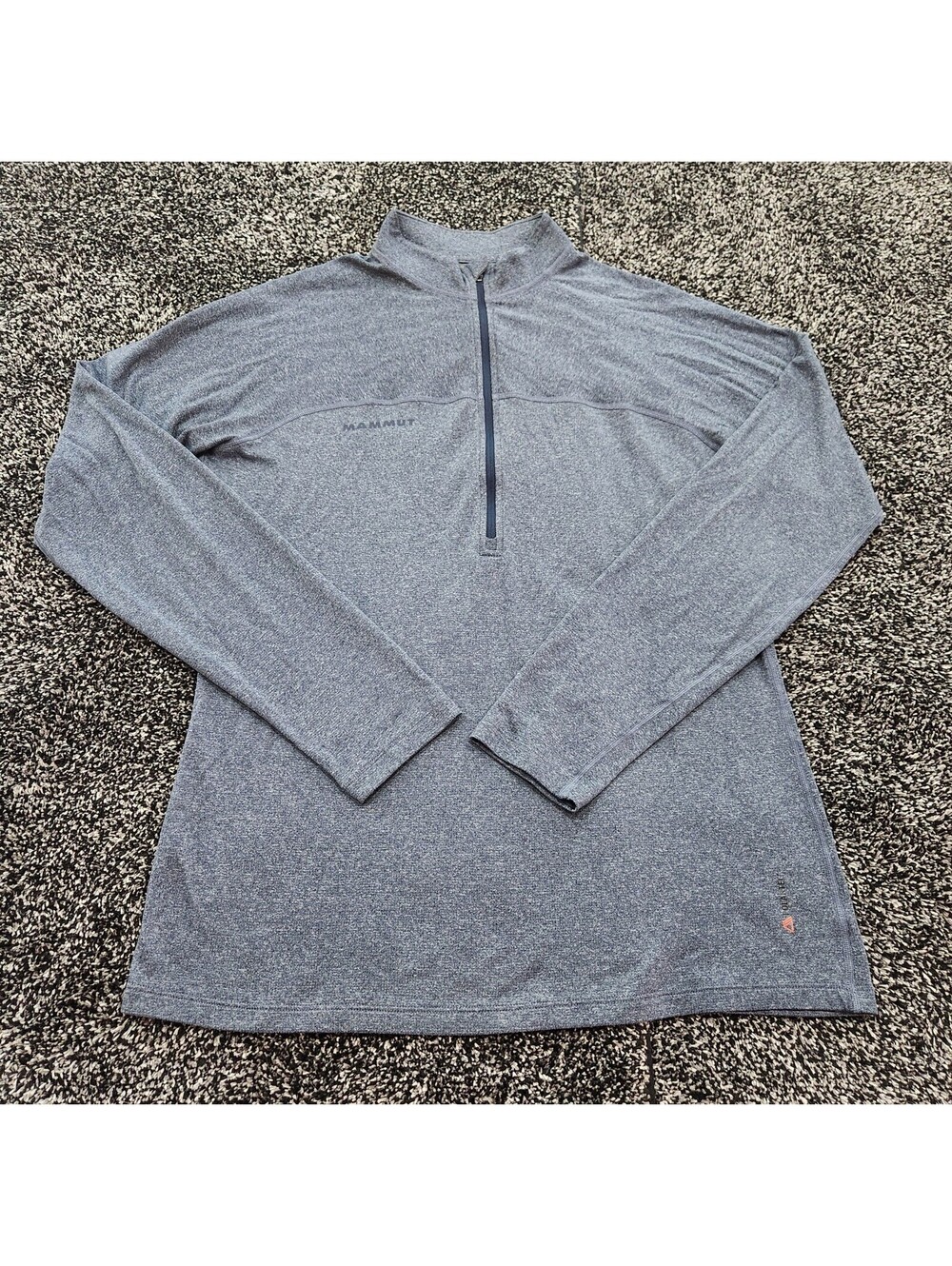Mammut Men Elwha Dark Gray Grid Fleece Half Zip Long Sleeve Pullover Size Large